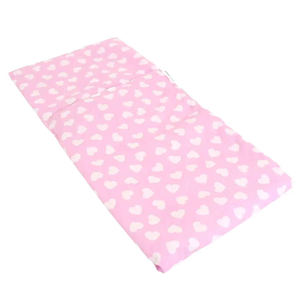  Poppendekentje licht roze - wit hartje