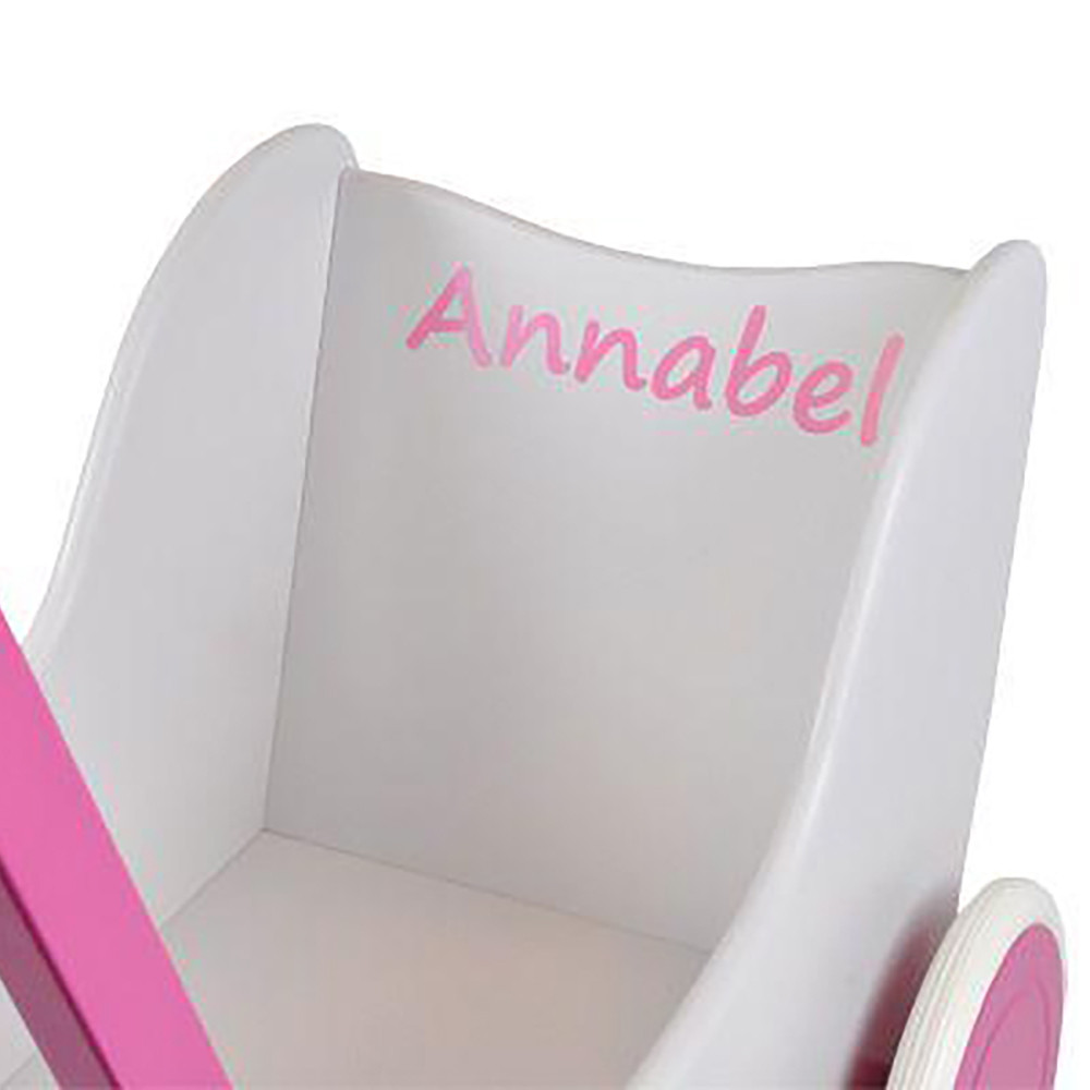 Maatwerk Sticker met eigen naam roze (model Little)