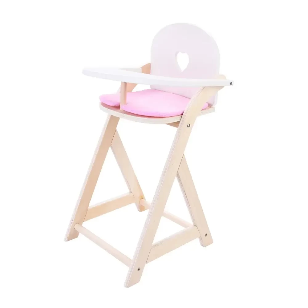 Woodtoys Poppenstoel wit-roze